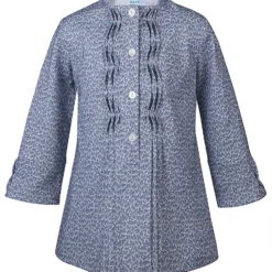 Kleid Mit Blättermuster In Blau