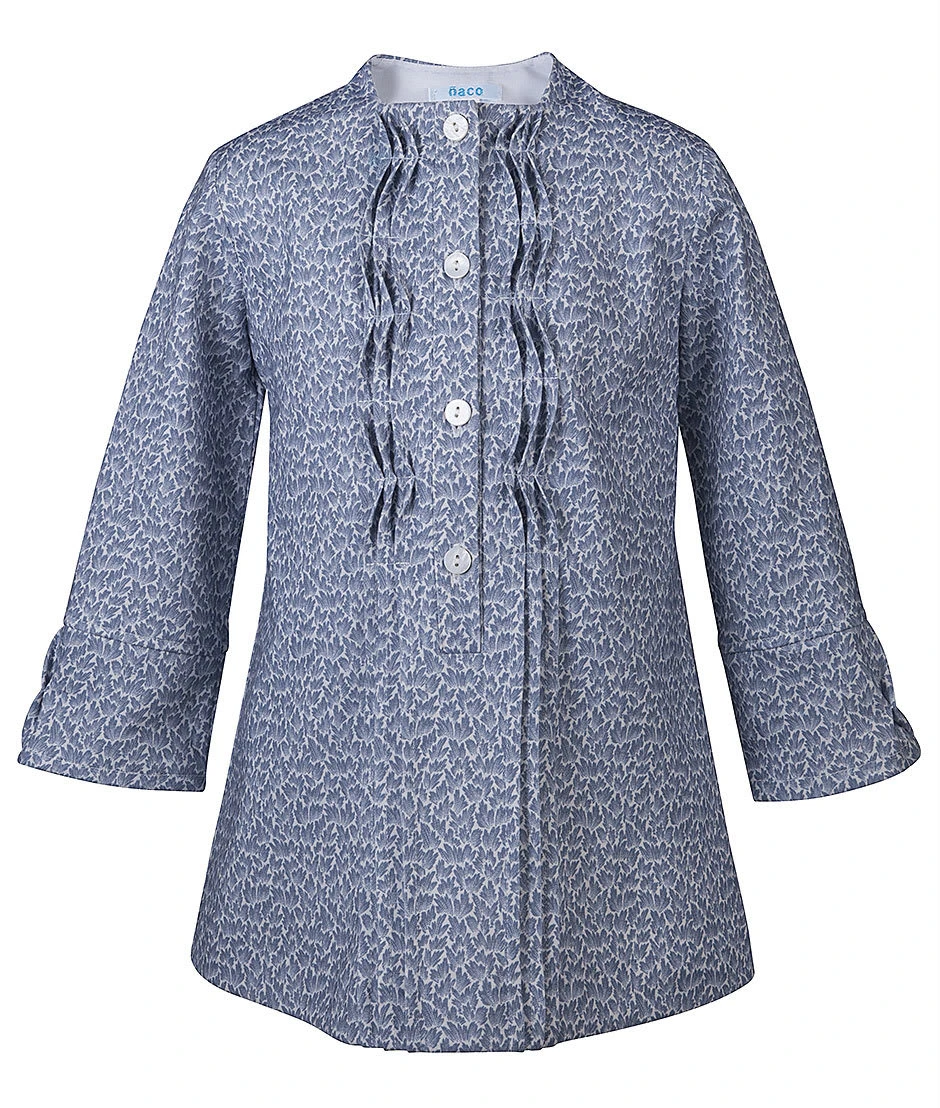 Kleid Mit Blättermuster In Blau 3 Kleid Mit Blättermuster In Blau