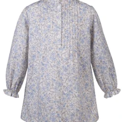 Kleid Mit Blumenmuster In Blau/Camel