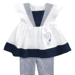 3tlg Set Kleid + Hose + Mütze Lieblingsstücke Kleider In Weiß Navy