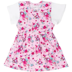 Kleid-Body In Rosa/ Bunt