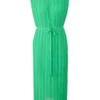 Comma Maxi-Kleid Mit Plisseefalten Grün -Günstiges Moden Zauber Geschäft comma maxi kleid mit plisseefalten grun scaled