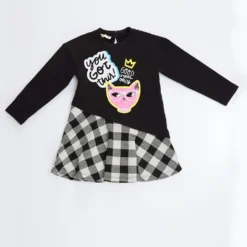 Kleid "Kitten" In Schwarz/ Weiß -Günstiges Moden Zauber Geschäft denokids kleid kitten in schwarz weiss 1