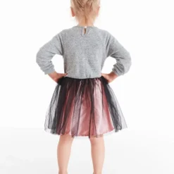 Kleid "Kitty" In Grau/ Rosa -Günstiges Moden Zauber Geschäft denokids kleid kitty in grau rosa 1