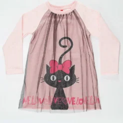 Kleid "Love Cats" In Rosa -Günstiges Moden Zauber Geschäft denokids kleid love cats in rosa 1