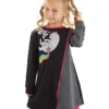 Kleid "Love Cats" In Schwarz/ Anthrazit -Günstiges Moden Zauber Geschäft denokids kleid love cats in schwarz anthrazit
