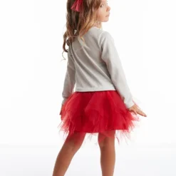 Kleid "New Year Candy" In Weiß/ Rot -Günstiges Moden Zauber Geschäft denokids kleid new year candy in weiss rot 1