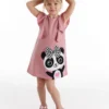 Kleid "Panda" In Rosa -Günstiges Moden Zauber Geschäft denokids kleid panda in rosa