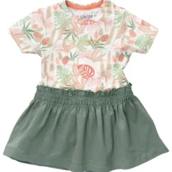 Dirkje Kleid Sommer In Grün Rosa