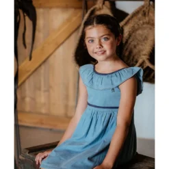 Kleid "Chambrai" In Blau 9 Kleid "Chambrai" In Blau -Günstiges Moden Zauber Geschäft el caballo kleid chambrai in blau 3