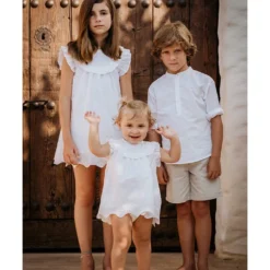 Kleid "Plumeti" In Weiß -Günstiges Moden Zauber Geschäft el caballo kleid plumeti in weiss 2