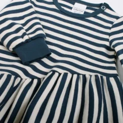 Kleid In Dunkelblau/ Weiß -Günstiges Moden Zauber Geschäft fred s world by green cotton kleid in dunkelblau weiss 2