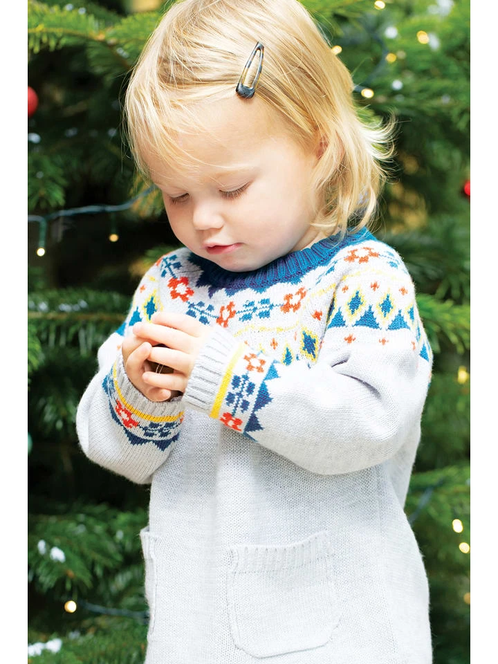 Frugi Kleid "Fairisle" In Grau 4 Frugi Kleid "Fairisle" In Grau – Bild 2