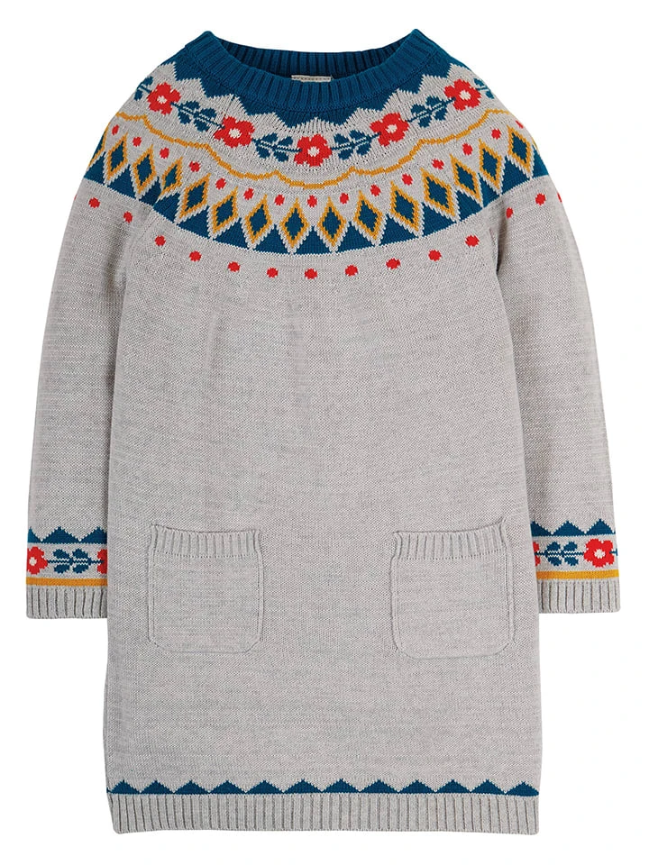 Frugi Kleid "Fairisle" In Grau 3 Frugi Kleid "Fairisle" In Grau