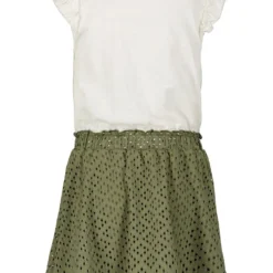 Garcia Kleid In Creme/ Grün -Günstiges Moden Zauber Geschäft garcia kleid in creme grun 1