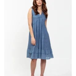 Leinen-Kleid "Lola" In Blau