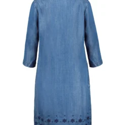 Kleid Jeansoptik V-Ausschnitt 3/4-Arm Lyocell In Blau -Günstiges Moden Zauber Geschäft gina laura kleid jeansoptik v ausschnitt 3 4 arm lyocell in blau 3 scaled