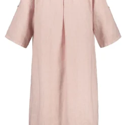 Kleid Lochstickerei Halbarm Leinen In Rosa -Günstiges Moden Zauber Geschäft gina laura kleid lochstickerei halbarm leinen in rosa 3