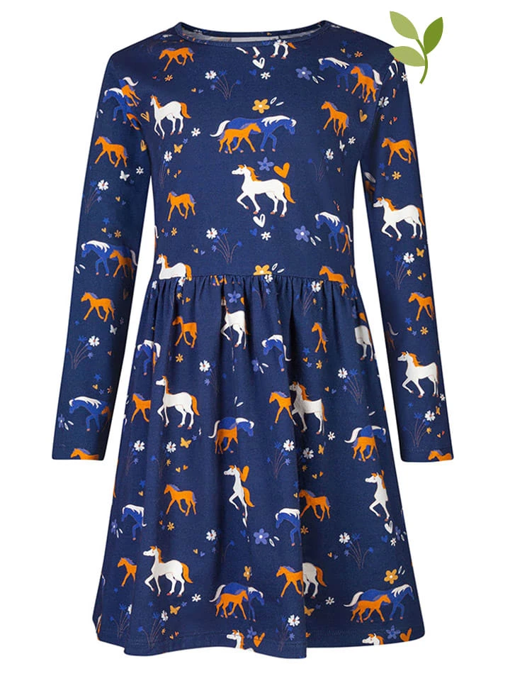 Kleid In Dunkelblau/ Bunt 3 Kleid In Dunkelblau/ Bunt