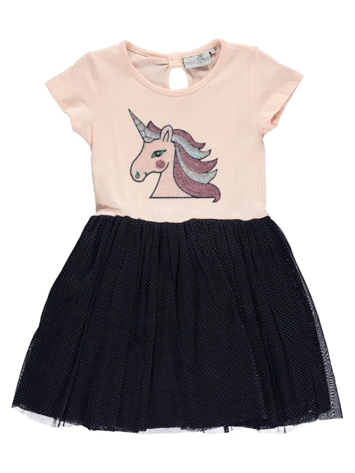 Kleid In Dunkelblau/ Rosa 3 Kleid In Dunkelblau/ Rosa