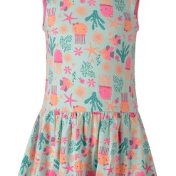 Kleid In Hellblau/ Bunt