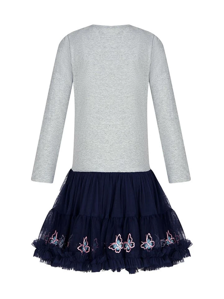 Kleid In Hellgrau/ Dunkelblau 4 Kleid In Hellgrau/ Dunkelblau – Bild 2