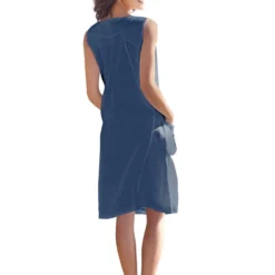 Günstiges Moden Zauber Geschäft -Günstiges Moden Zauber Geschäft heine leinen kleid in blau 1