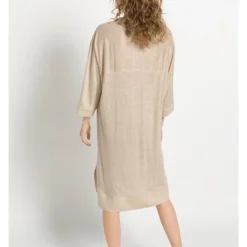 Leinen-Kleid In Sand -Günstiges Moden Zauber Geschäft hessnatur leinen kleid in sand 3