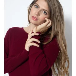 Kaschmir-Kleid "Susan" In Bordeaux -Günstiges Moden Zauber Geschäft just cashmere kaschmir kleid susan in bordeaux 3