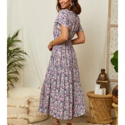 Kleid In Flieder/ Dunkelblau -Günstiges Moden Zauber Geschäft larmoire de suzette kleid in flieder dunkelblau 2