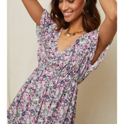 Kleid In Flieder/ Dunkelblau -Günstiges Moden Zauber Geschäft larmoire de suzette kleid in flieder dunkelblau 3