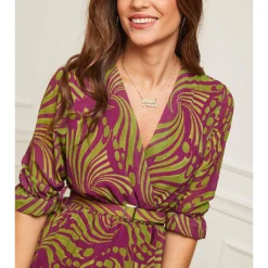 Kleid In Grün/ Pink -Günstiges Moden Zauber Geschäft larmoire de suzette kleid in grun pink 3