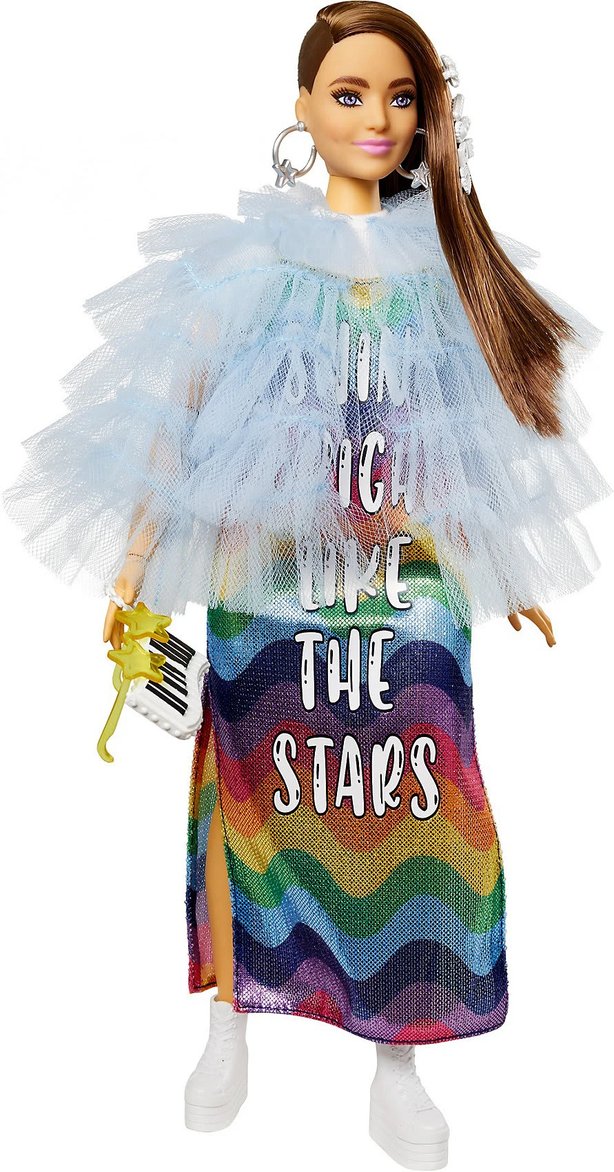 MATTEL Barbie Extra Puppe Mit Regenbogen-Kleid 4 MATTEL Barbie Extra Puppe Mit Regenbogen-Kleid – Bild 2