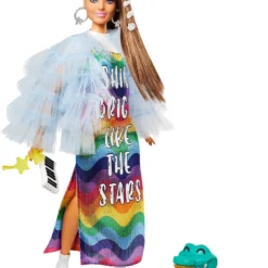 MATTEL Barbie Extra Puppe Mit Regenbogen-Kleid
