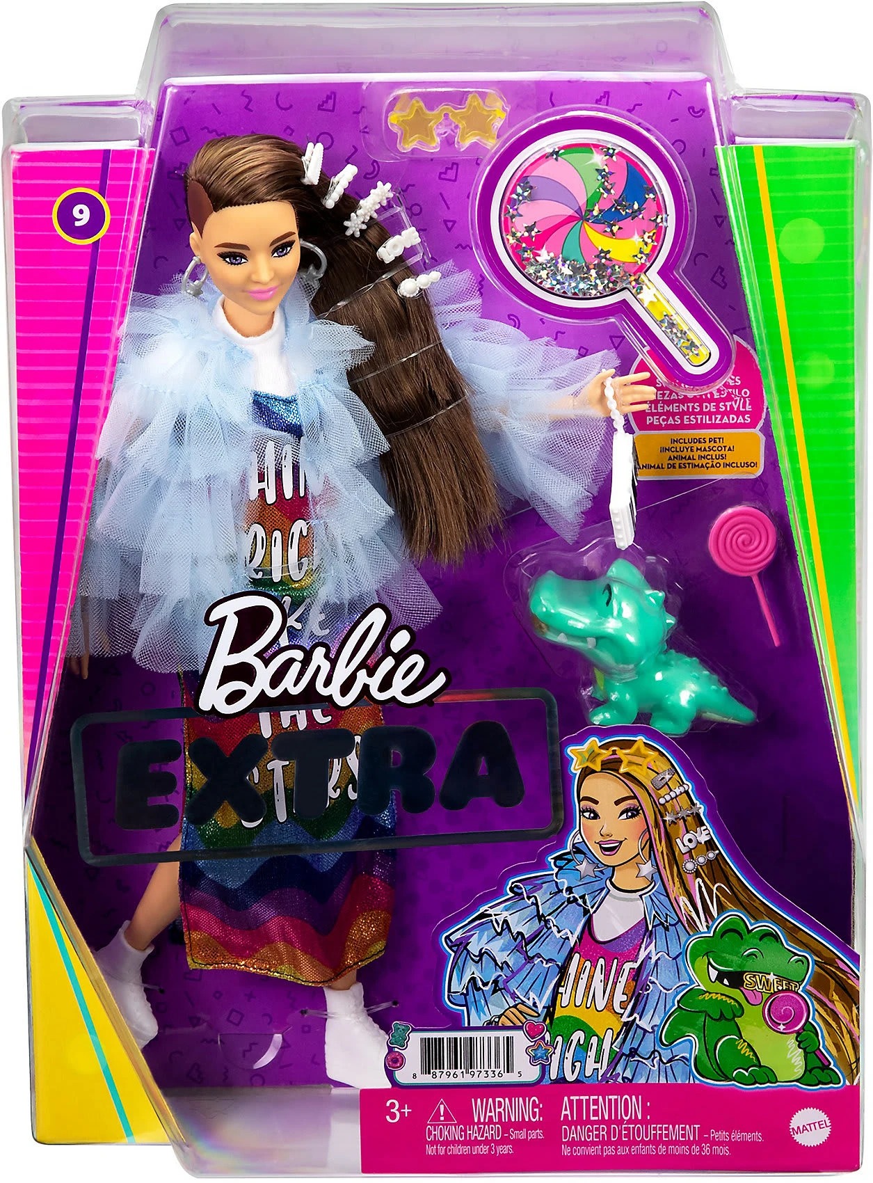 MATTEL Barbie Extra Puppe Mit Regenbogen-Kleid 9 MATTEL Barbie Extra Puppe Mit Regenbogen-Kleid – Bild 7