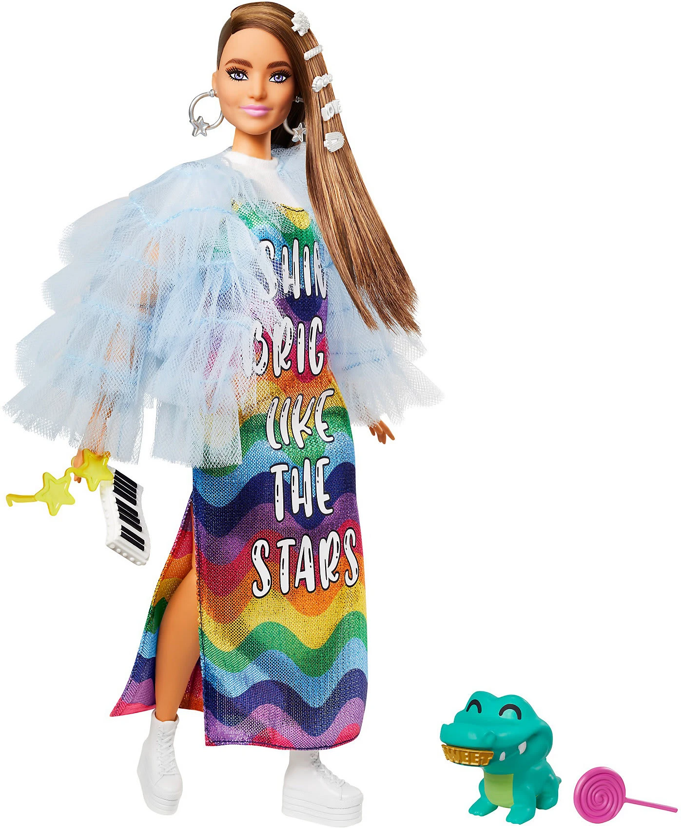 MATTEL Barbie Extra Puppe Mit Regenbogen-Kleid 3 MATTEL Barbie Extra Puppe Mit Regenbogen-Kleid