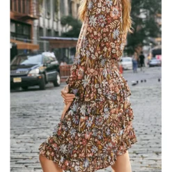 Kleid In Braun/ Bunt -Günstiges Moden Zauber Geschäft milan kiss kleid in braun bunt 2