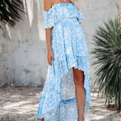 Kleid In Hellblau/ Bunt -Günstiges Moden Zauber Geschäft milan kiss kleid in hellblau bunt 1