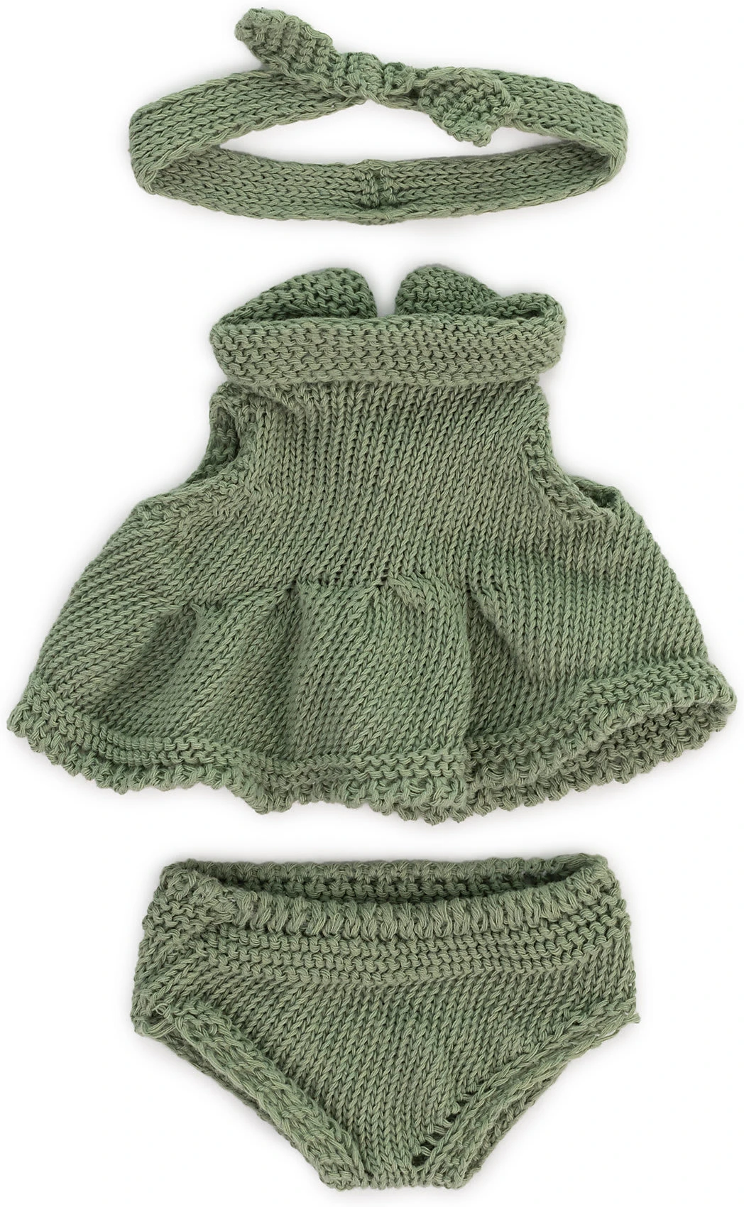 Miniland Kleiderset Strick, 21 Cm, Kleid & Haarreif