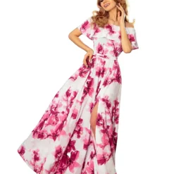 Kleid In Creme/ Pink/ Bunt