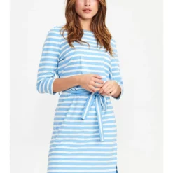 Kleid "Nudania" In Hellblau/ Weiß -Günstiges Moden Zauber Geschäft numph kleid nudania in hellblau weiss 2