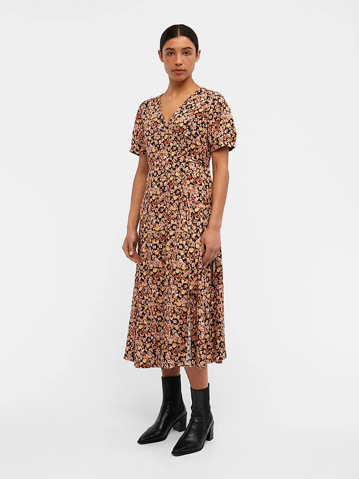 Object Kleid "Elin" In Orange/ Schwarz 6 Object Kleid "Elin" In Orange/ Schwarz – Bild 4