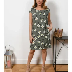 Günstiges Moden Zauber Geschäft -Günstiges Moden Zauber Geschäft plus size company leinen kleid billie in khaki 1