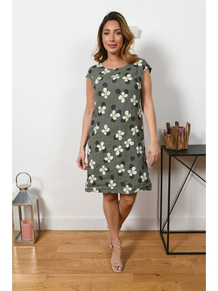 Leinen-Kleid "Billie" In Khaki