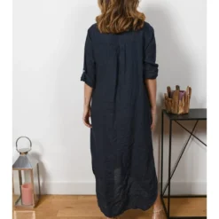 Leinen-Kleid "Liraz" In Dunkelblau 10 Leinen-Kleid "Liraz" In Dunkelblau -Günstiges Moden Zauber Geschäft plus size company leinen kleid liraz in dunkelblau 3