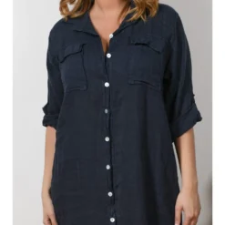 Leinen-Kleid "Liraz" In Dunkelblau 11 Leinen-Kleid "Liraz" In Dunkelblau -Günstiges Moden Zauber Geschäft plus size company leinen kleid liraz in dunkelblau 4