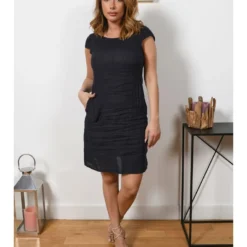 Leinen-Kleid "Marny" In Dunkelblau