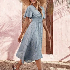 Kleid In Hellblau -Günstiges Moden Zauber Geschäft pretty summer kleid in hellblau 2