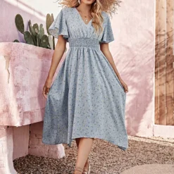 Kleid In Hellblau -Günstiges Moden Zauber Geschäft pretty summer kleid in hellblau 3