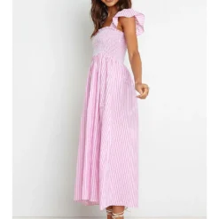 Kleid In Rosa/ Weiß -Günstiges Moden Zauber Geschäft pretty summer kleid in rosa weiss 2